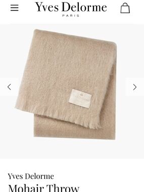 Yves Delorme 100% Mohair Throw